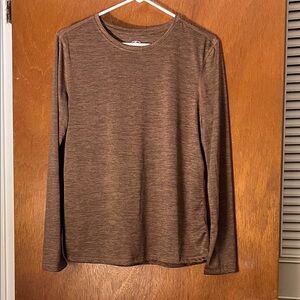 Athletic Works Brown Heathered Crewneck Tee